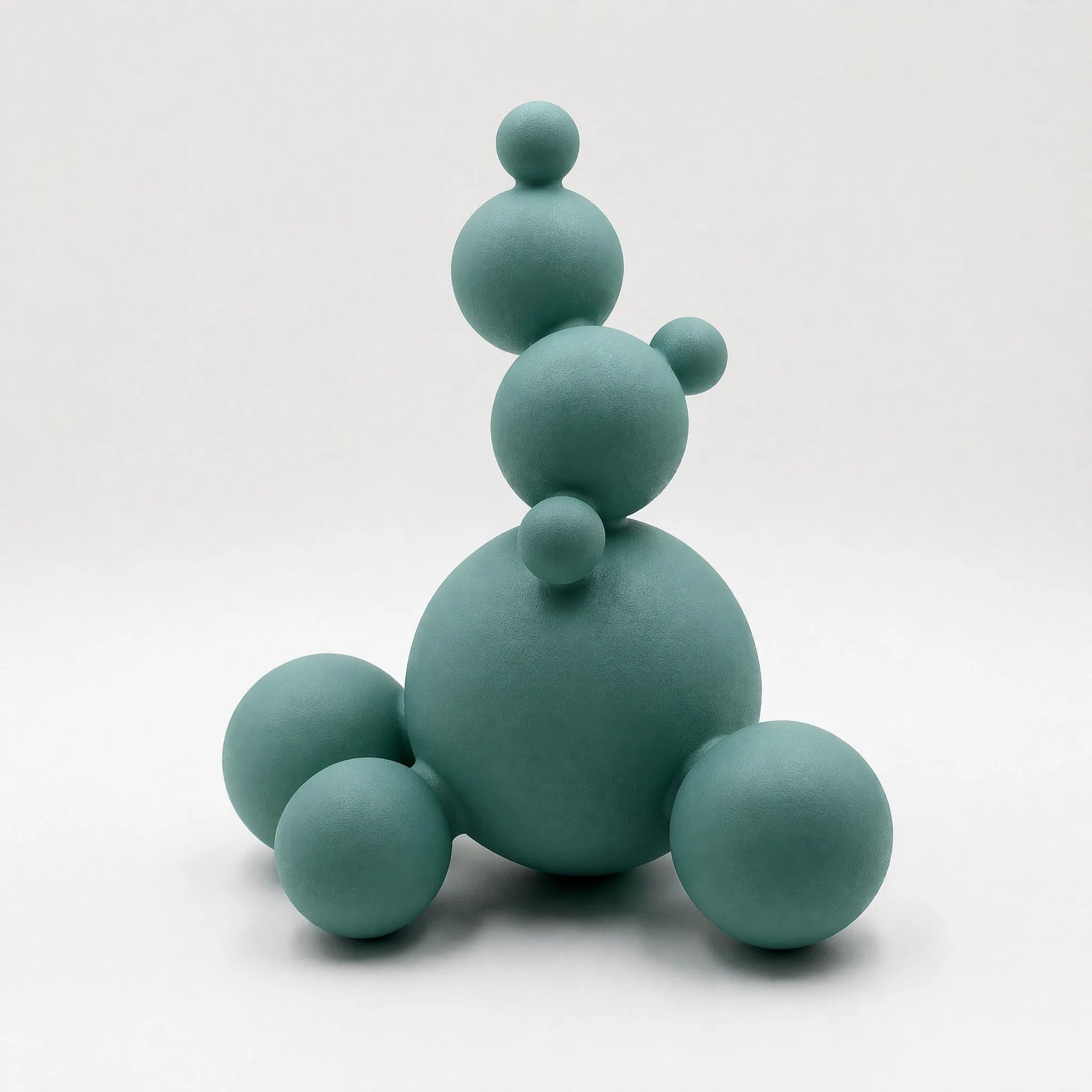 Abstract Sphere Sculpture – Teal Resin Statue