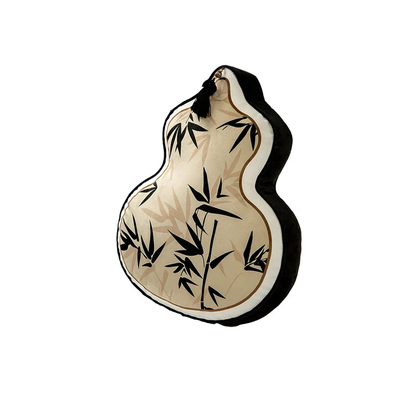 Coussin Décoratif Forme Gourde - Motif Floral et Oiseaux