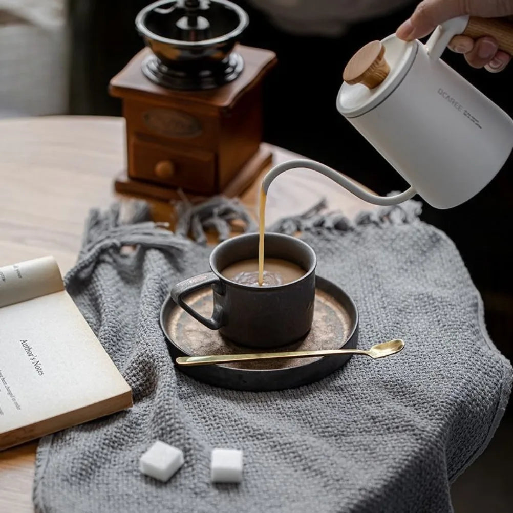 Ensemble Tasses Céramique Vintage Style Japonais Dorées