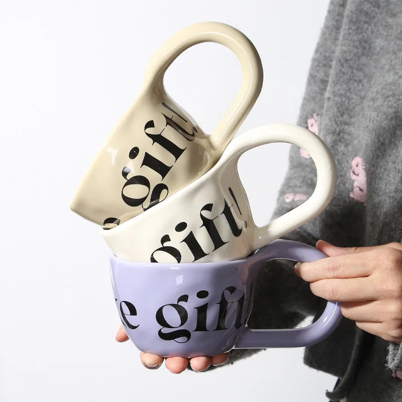 Ceramic Letter Mug – Creative Coffee Cup