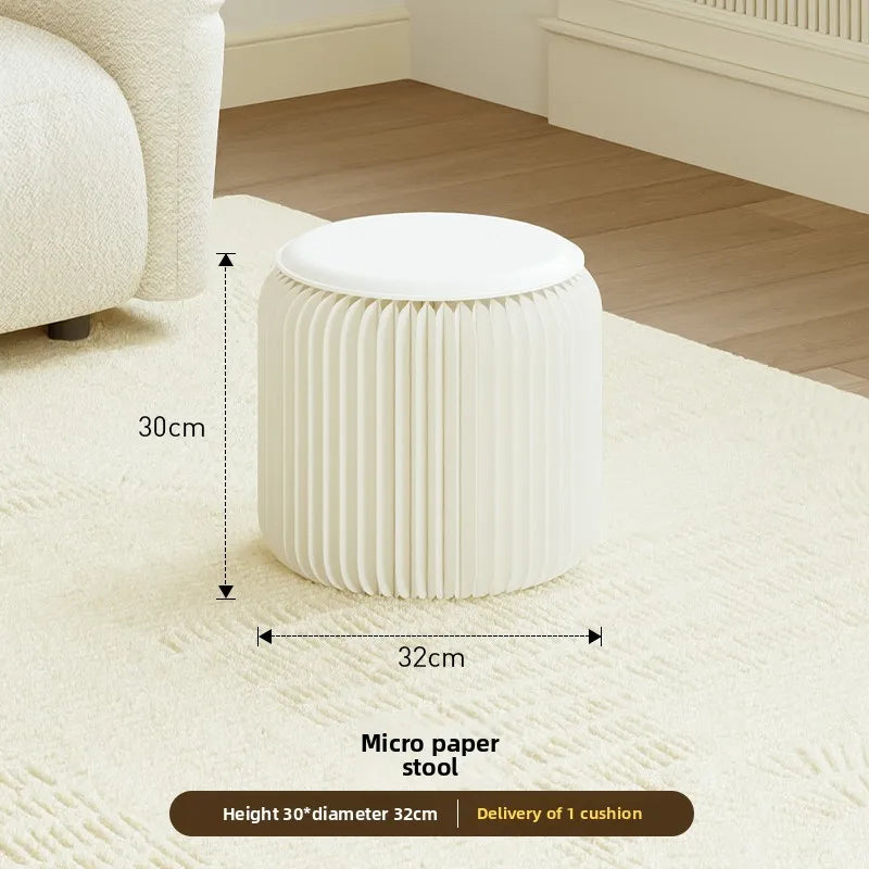 Tabouret Pliable en Carton Kraft - Design Accordéon