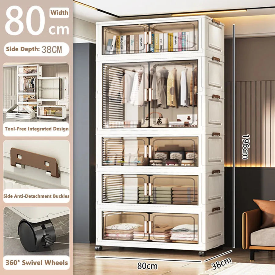 Meuble de Rangement Multi-Niveaux Sans Montage