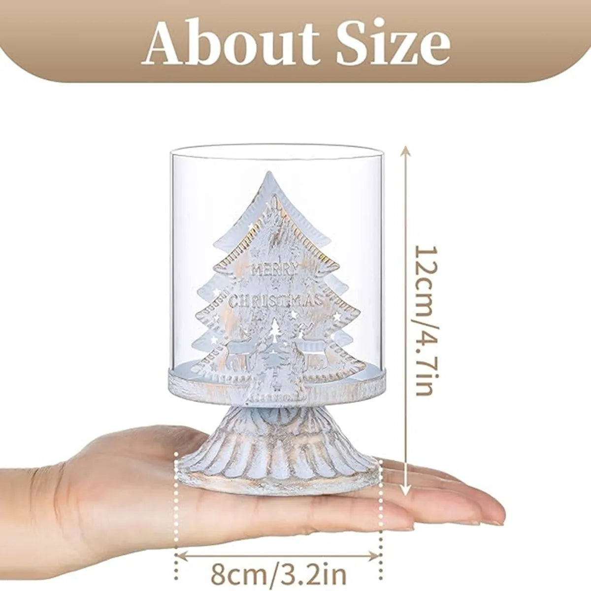 Bougeoir de Noël Élan et Sapin en Verre