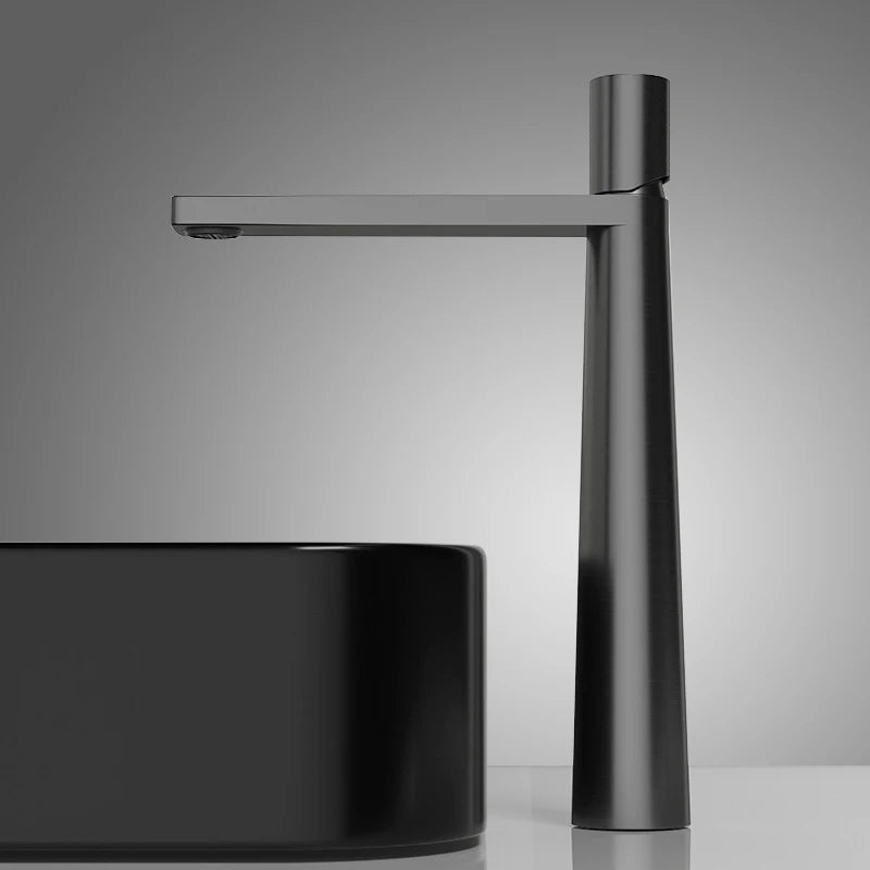 Robinet de Lavabo Or Brossé en Laiton Massif