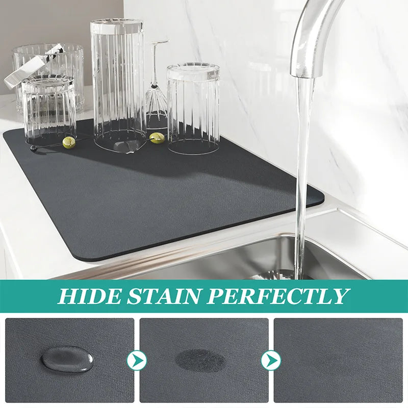 Tapis d'Égouttage Absorbant Antidérapant pour Cuisine