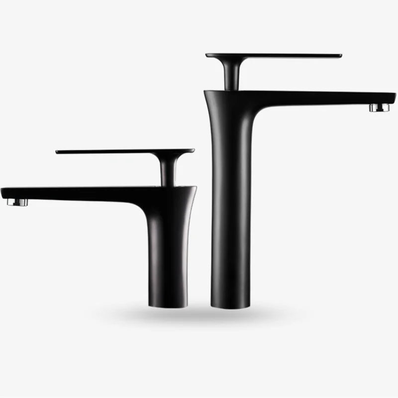 Robinet de Lavabo Cuivre Noir et Or Rehaussé