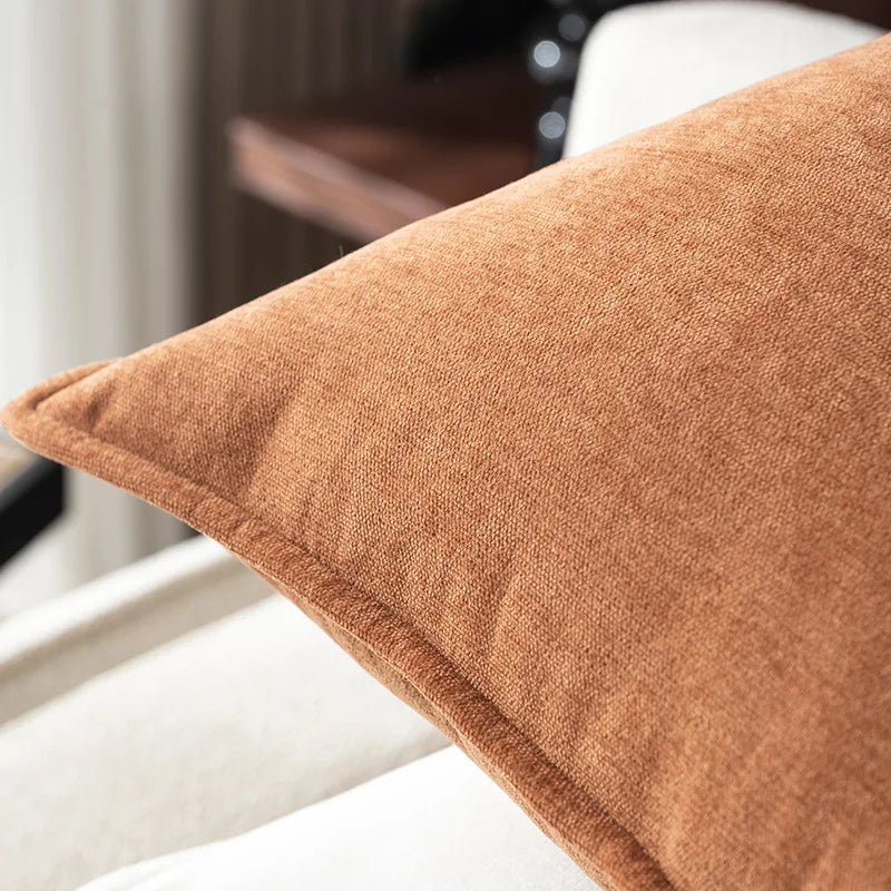 Housse de Coussin Chenille Rétro - Design Élégant