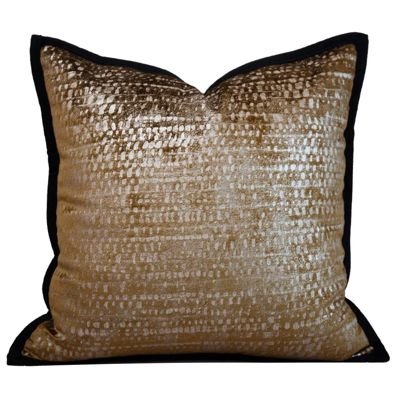 Housse de Coussin Lombaire Effet Python avec Pompon Art Déco