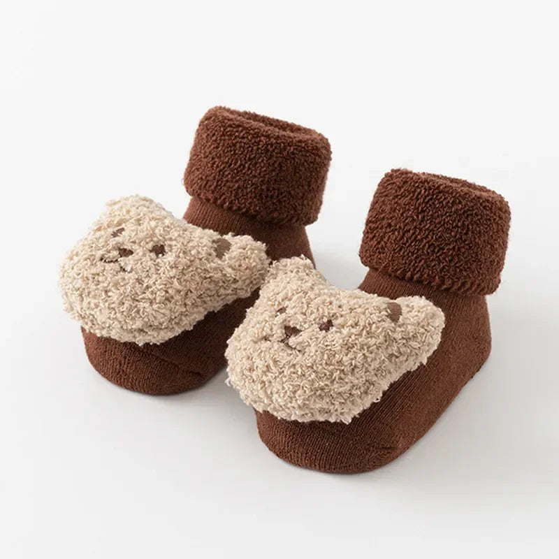 Chaussettes Bébé Antidérapantes Motif Ourson
