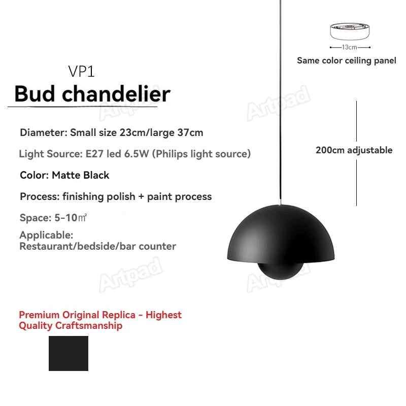 Danish Bud Pendant Light – Nordic Modern Hanging Lamp