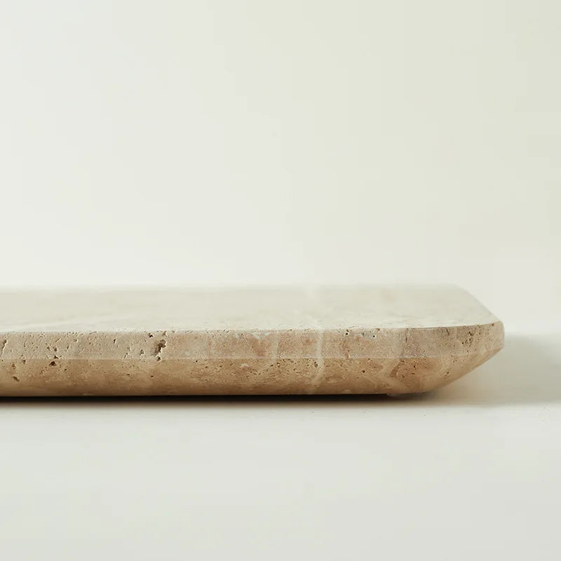 Assiette Marbre Travertin Beige pour Pâtisserie et Fromage