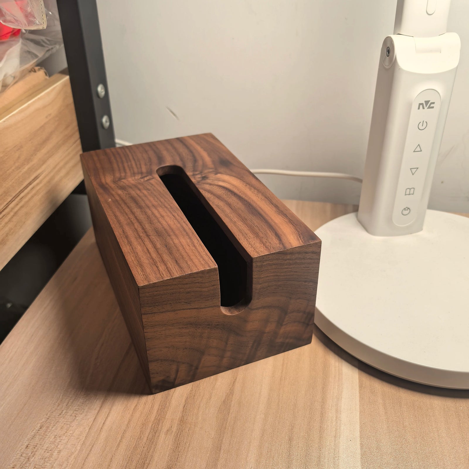 Boîte à Mouchoirs en Bois de Noyer Foncé - Style Japonais