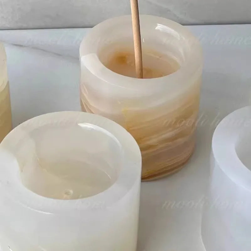 Porte-Encens en Marbre Naturel Style Wabi-Sabi