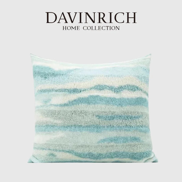 Housse de Coussin Cachemire Galaxie Nébuleuse Bleu Dégradé