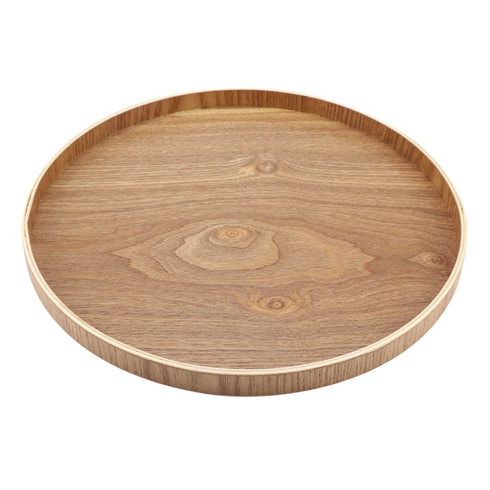 Plateau de Service en Bois Rond pour Thé et Collations