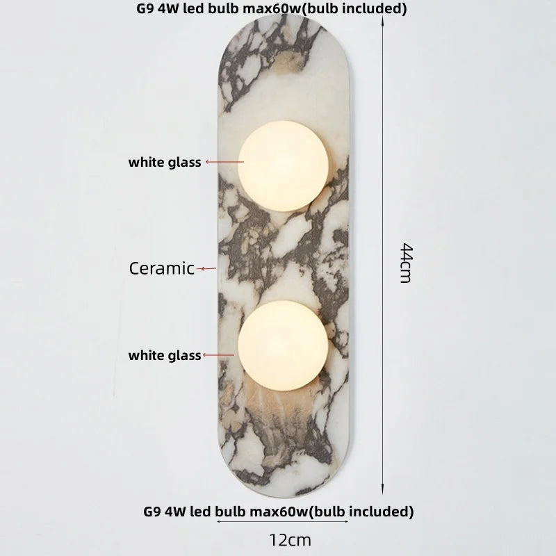Applique Murale Céramique Blanche LED Style Wabi-Sabi