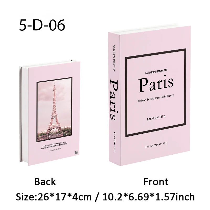 Boîte de Rangement Livre Factice Style Paris New York