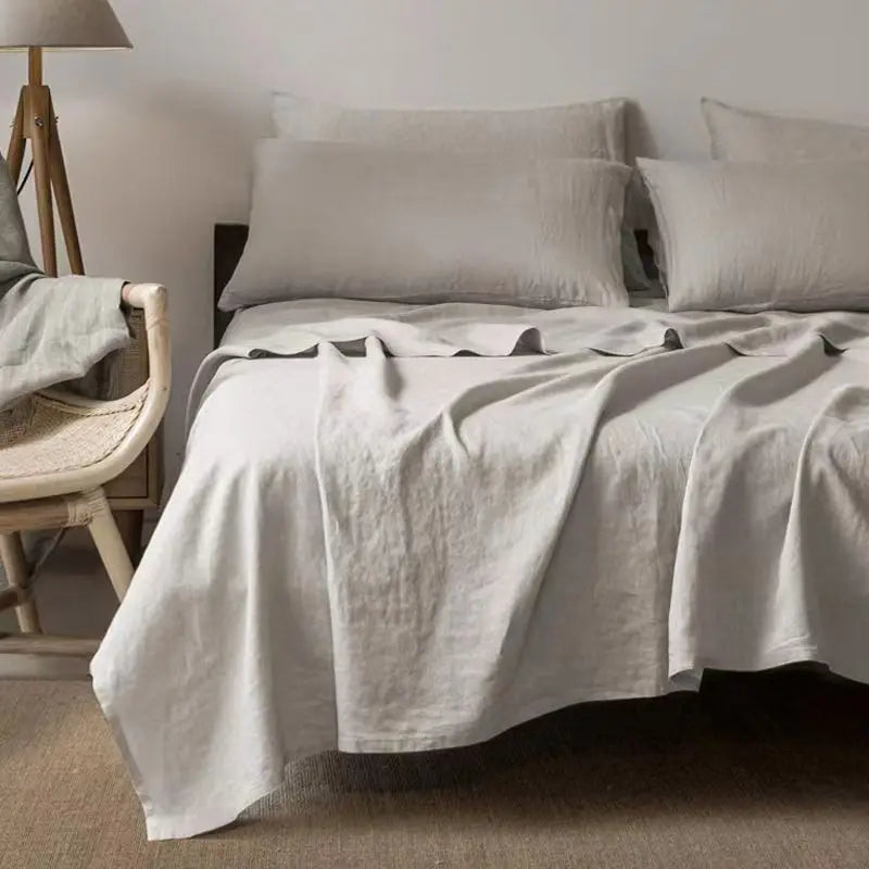 Drap Plat en Lin Pur Lavé - Respirant et Durable