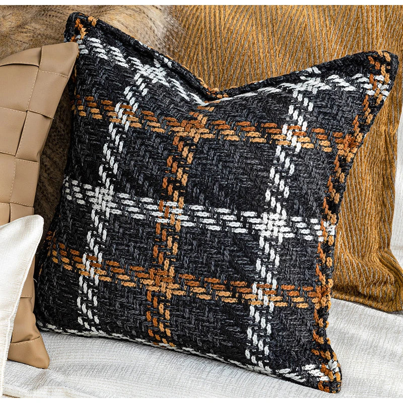 Housse de Coussin Écossaise Style Français Haut de Gamme