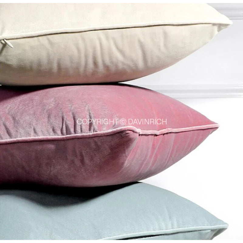 Housse de Coussin Velours Italien Vert Olive Uni