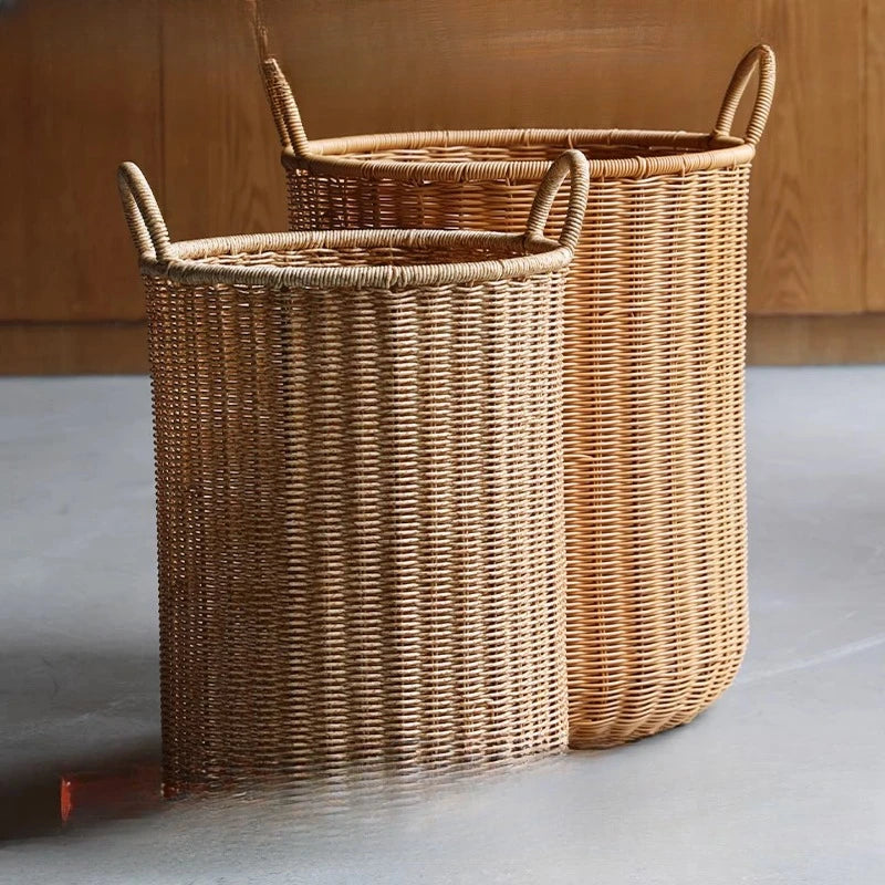 Panier de Rangement Rond Tressé - Style Rotin