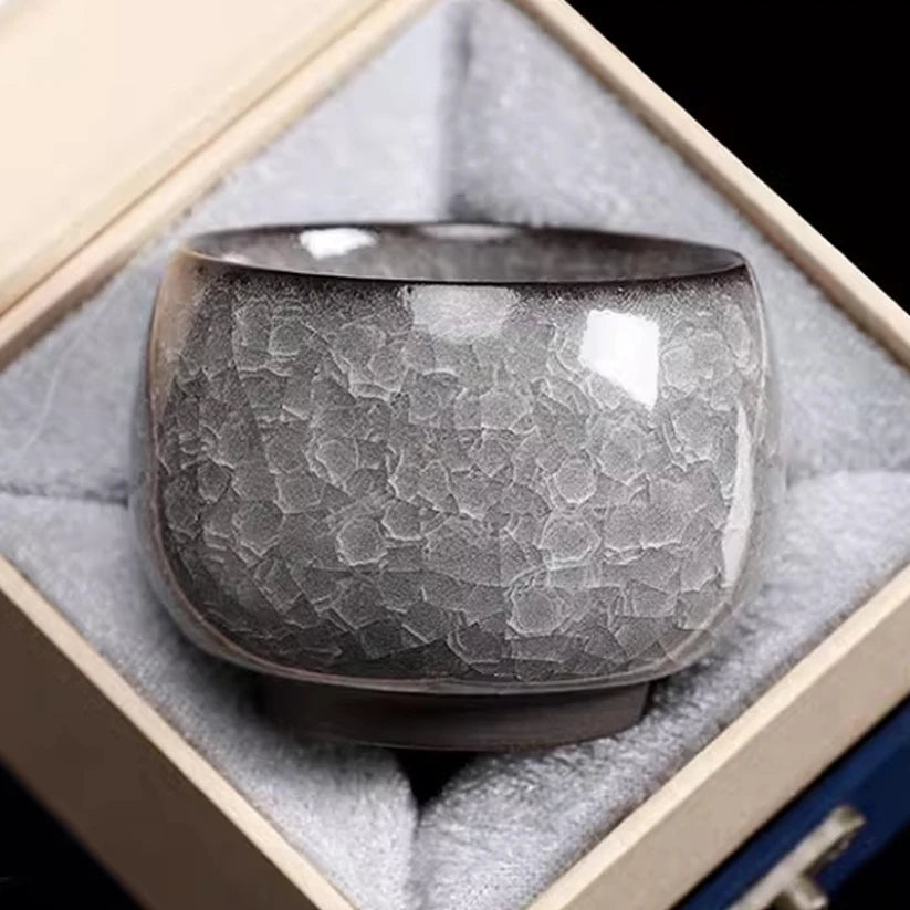 Tasse à Thé Chinoise en Céramique - Glaçure Craquelée