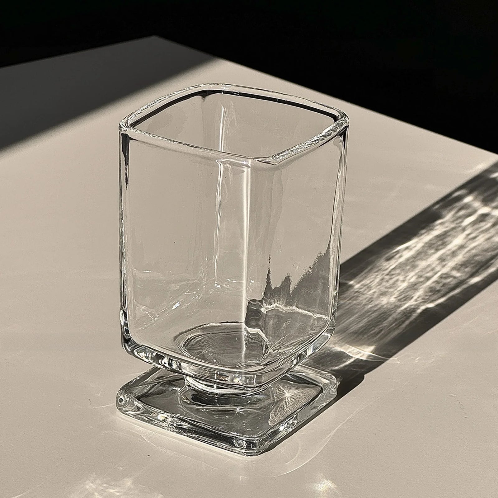 Verre Design Coin Transparent Style Minimaliste