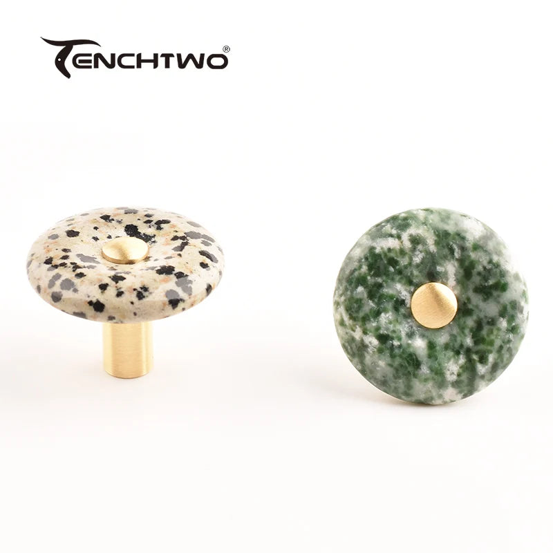 Agate Stone Knob – Crystal & Brass Cabinet Pull