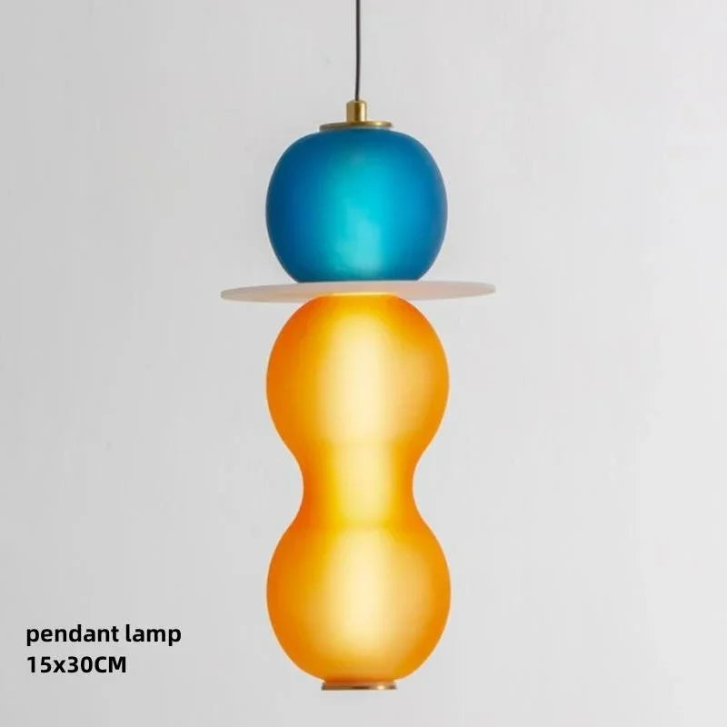 Suspension Design en Verre Coloré Vitrail