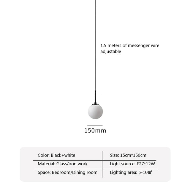 Suspension Boule de Verre Nordique - Laiton ou Noir