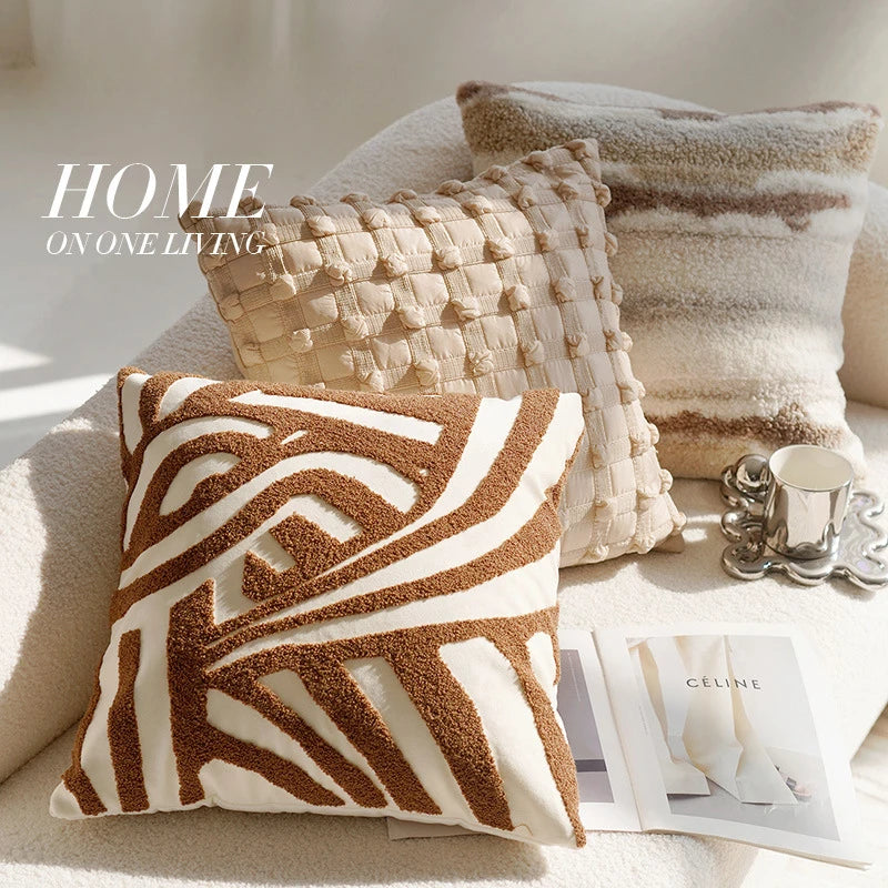 Housse de Coussin Patchwork Multicolore - Style Luxe Léger