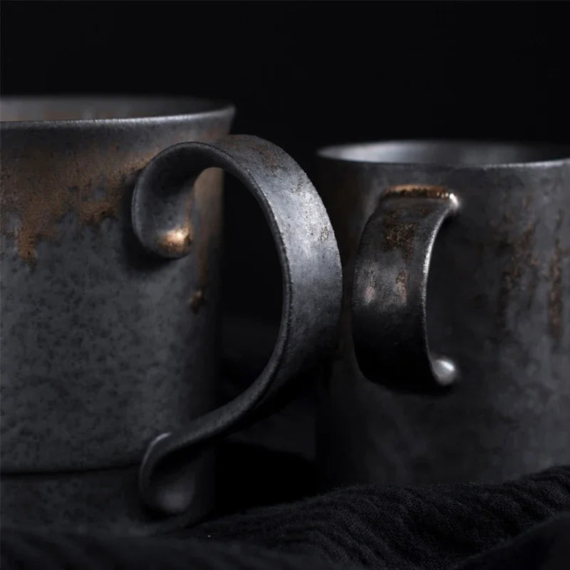 Tasse en Céramique Style Japonais Vintage Glaçure Rouille