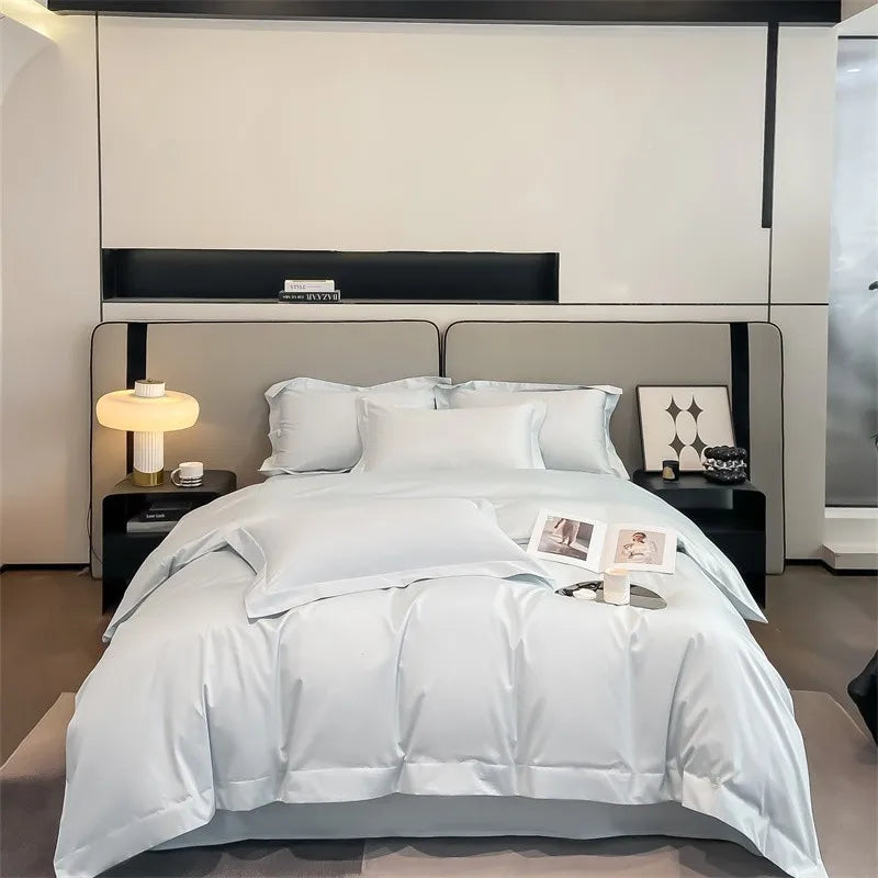Parure de Lit Coton Égyptien 1000TC Ultra Douce 4 Pièces