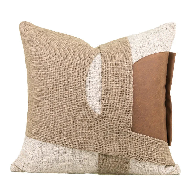 Housse de Coussin Caramel Tissée Chaîne Format Lombaire