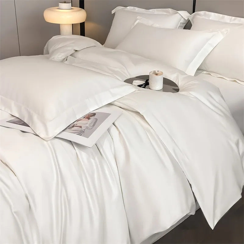 Parure de Lit Coton Égyptien 1000TC Ultra Douce 4 Pièces