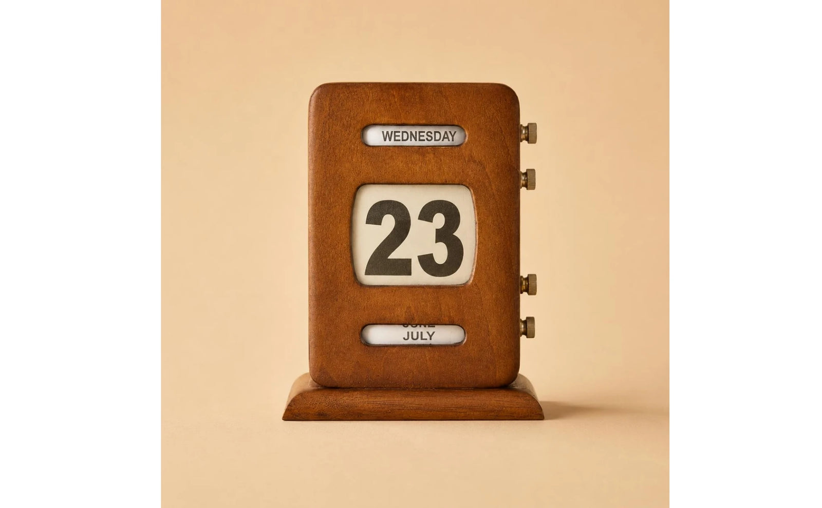 Calendrier Perpétuel Rétro Bois Réglable pour Bureau