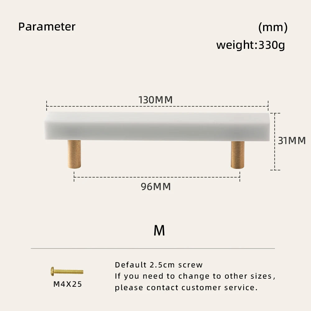 Marble & Brass Handle – Crystal Stone Knob