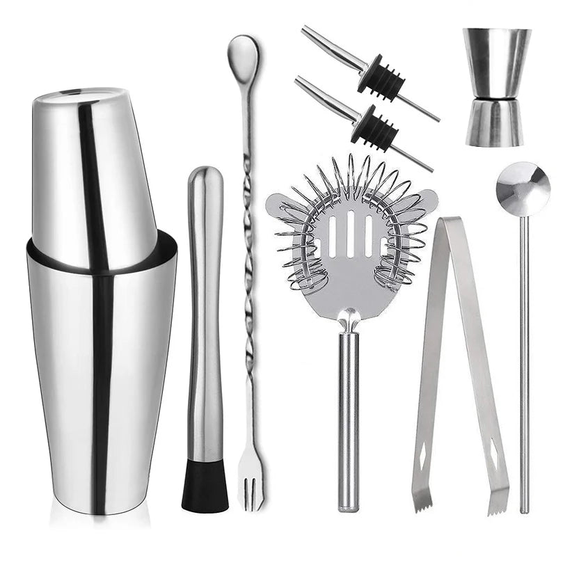 Ensemble Shaker à Cocktail Inox Kit Barman Complet