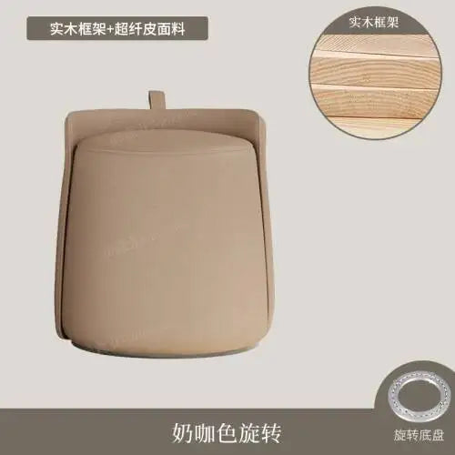 Tabouret d'Assise Rembourré en Cuir - Design Nordique