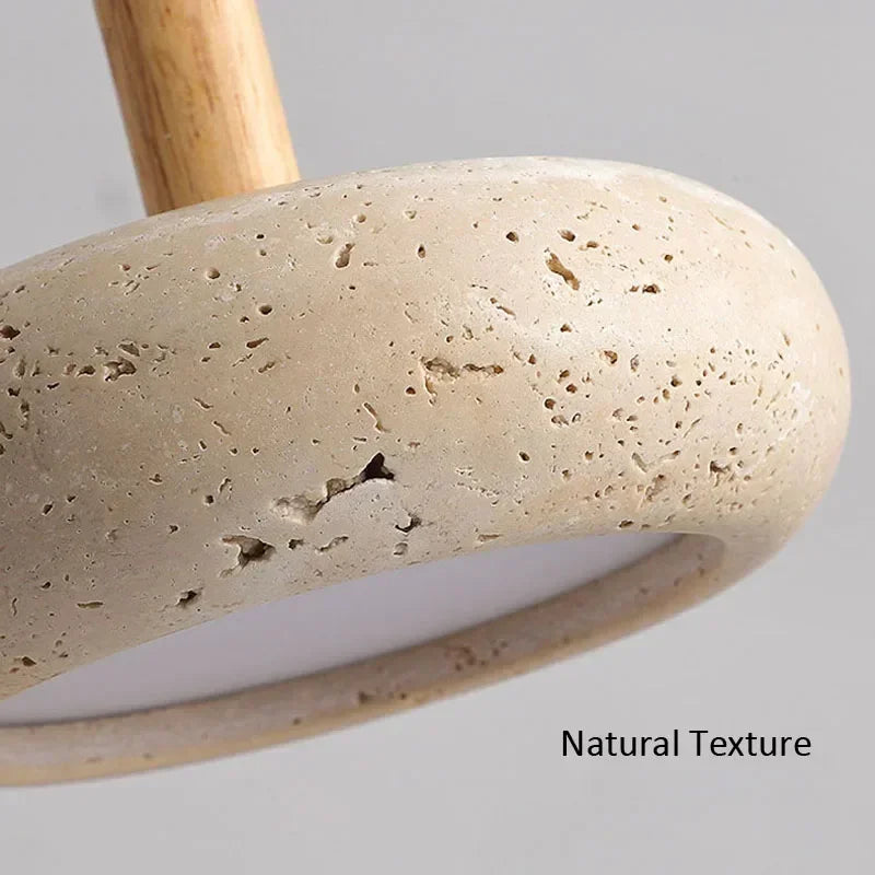 Suspension Wabi-Sabi en Travertin - Forme Ronde