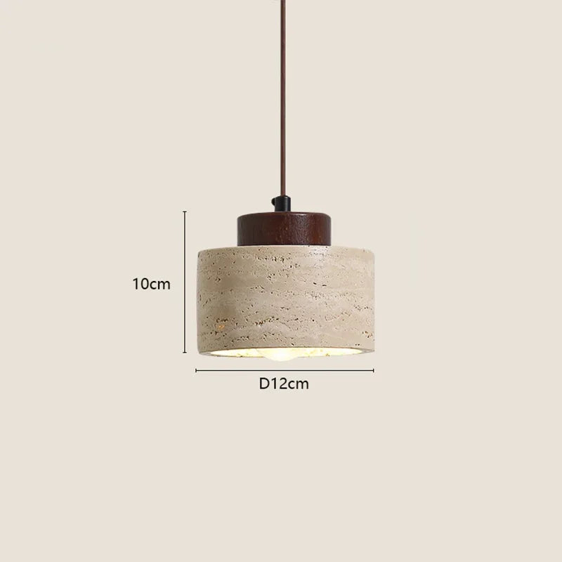 Suspension Chevet Pierre Jaune Style Wabi-Sabi Design