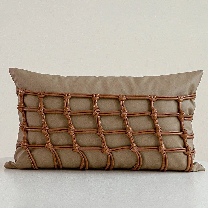 Housse de Coussin Filet Noué Café Style Sac à Mailles