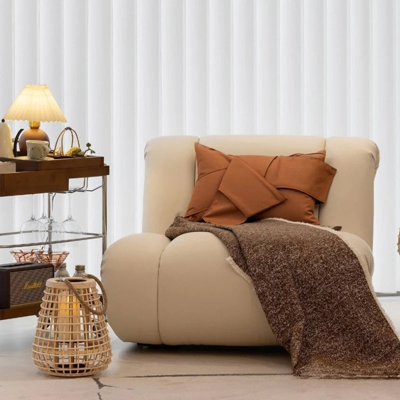 Housse de Coussin Cuir Orange Assemblage Waist