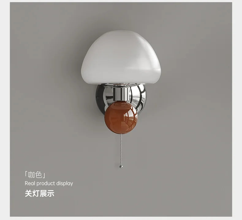 Applique Murale LED Champignon Crème à Tirette Enfant