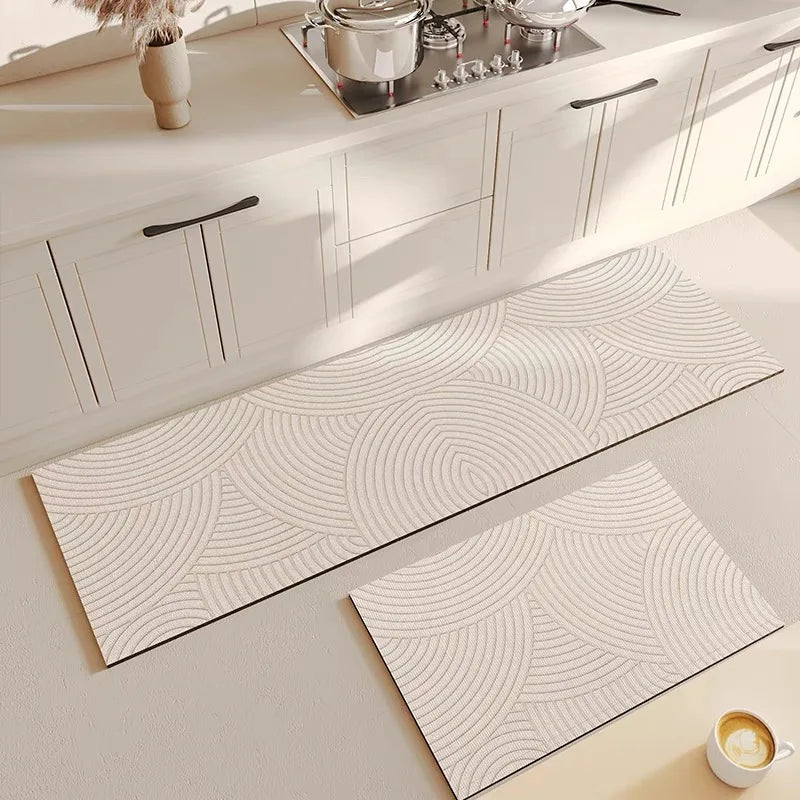 Tapis en Diatomite - Motif Géométrique Antidérapant