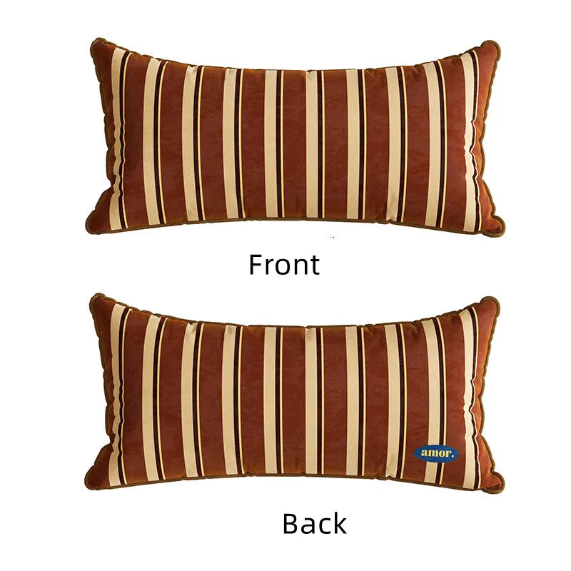 Striped Velvet Cushion Cover – Rectangle Throw Pillowcase, 30x70cm