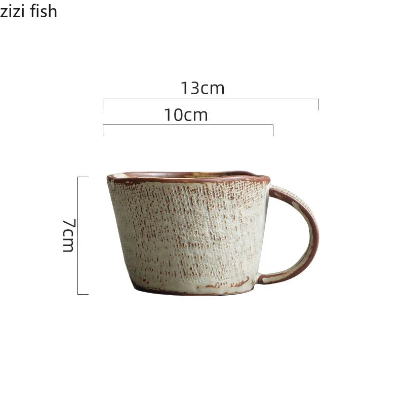 Tasse Céramique Japonaise Rétro Forme Irrégulière Grande Capacité