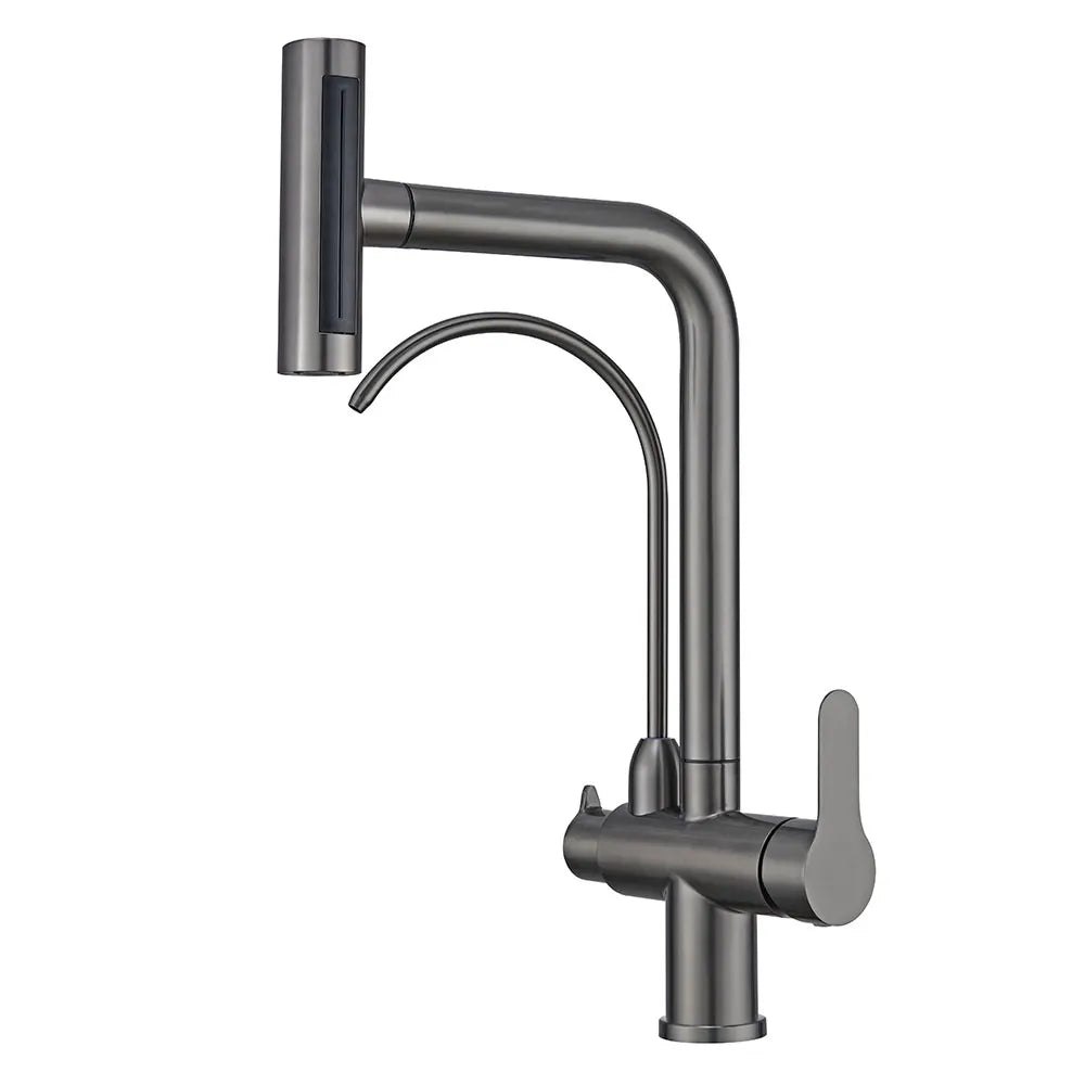 Robinet de Cuisine Cascade Multi-Fonctions Gris Brossé