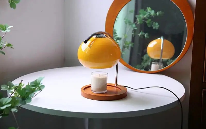 Lampe de Bureau Bougeoir en Verre Style Rétro