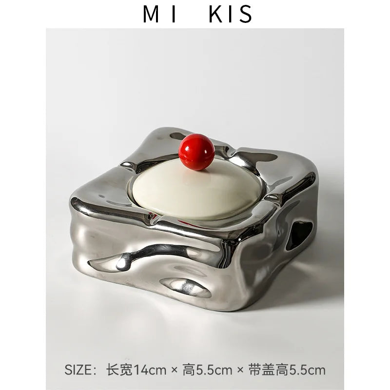 Ceramic Ashtray – Anti-Ash Design, Living Room Decor